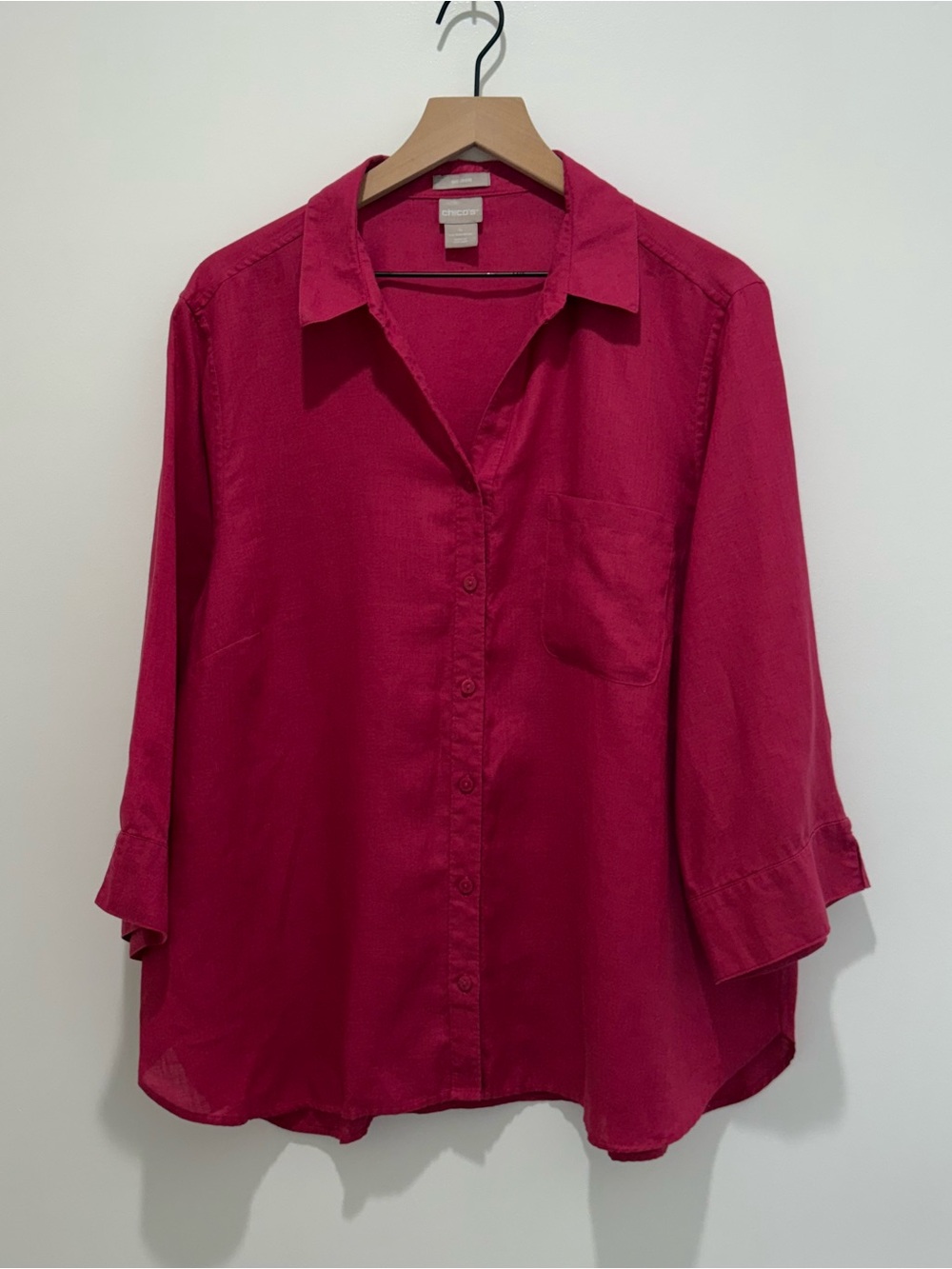 Chicos No - Iron 100%Linen Button Down